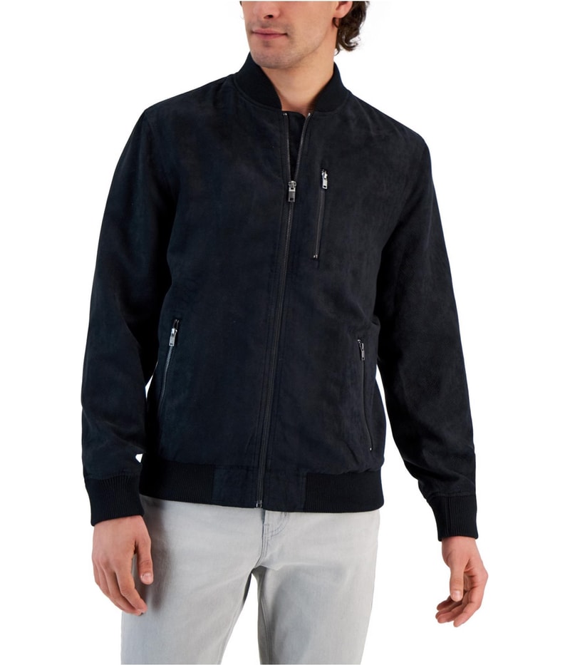 Alfani Mens Perforated Bomber Jacket