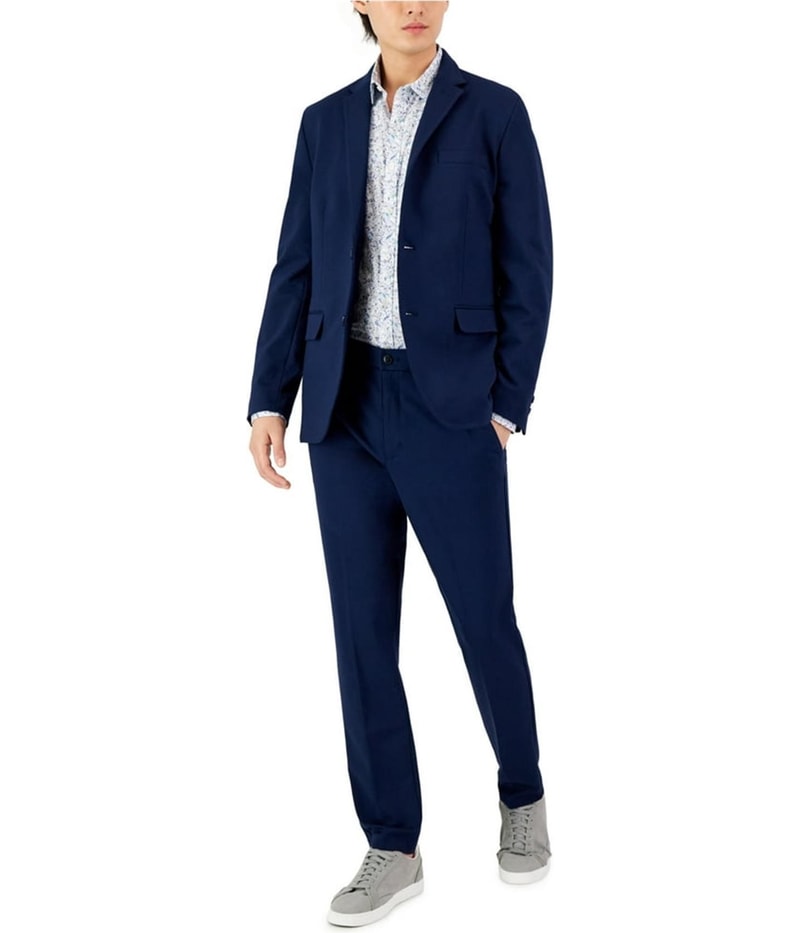 Alfani Mens Modern Knit Two Button Blazer Jacket