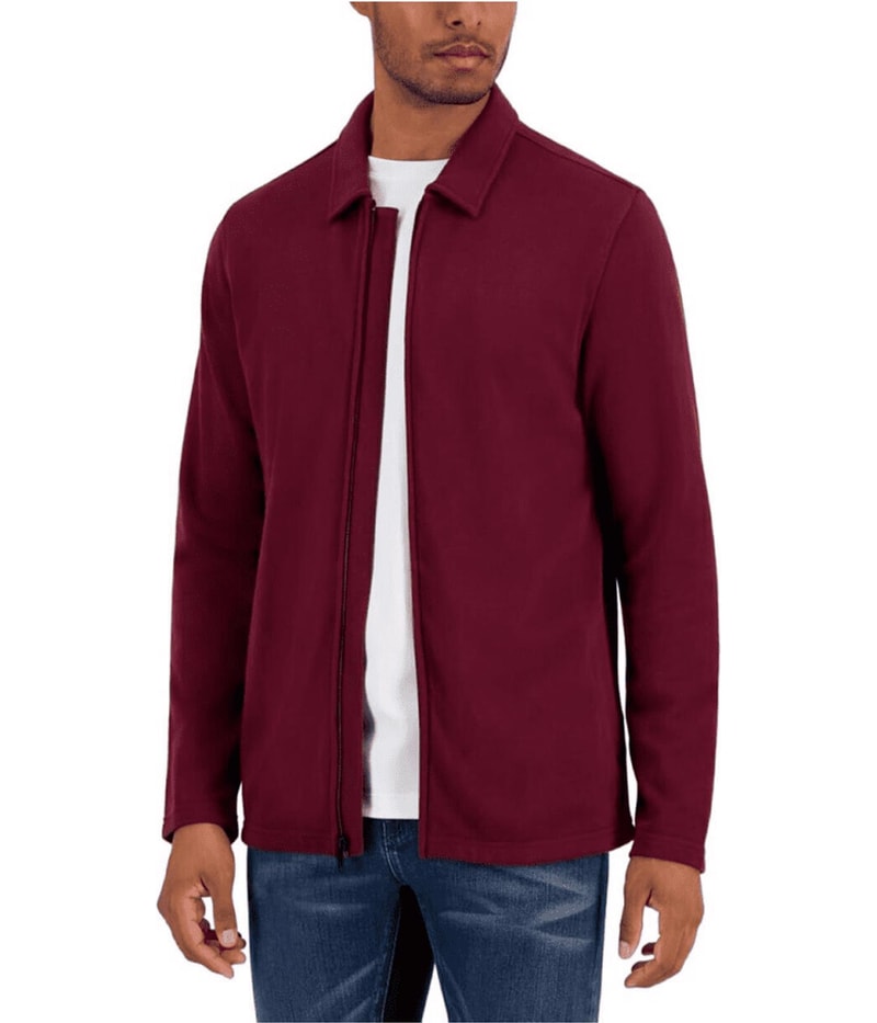 Alfani Mens Knitwear Harrington Zip Field Jacket