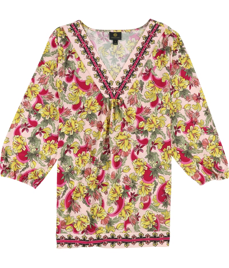 JM Collection Womens Rhinestone Neck Knit Blouse