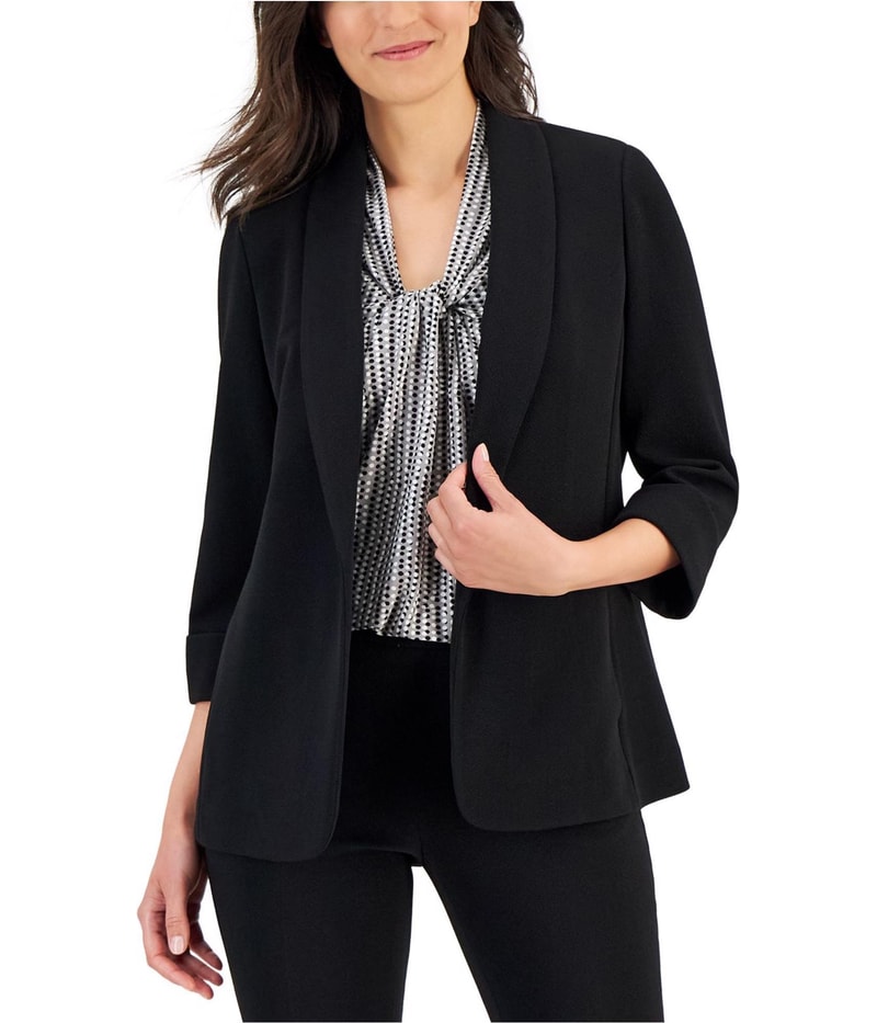 Kasper Womens Professional Blazer Jacket in Black