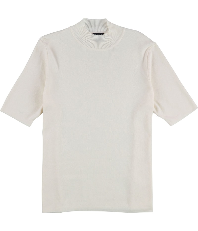 Jones New York Womens Short Sleeve Mock Neck Pullover Sweater