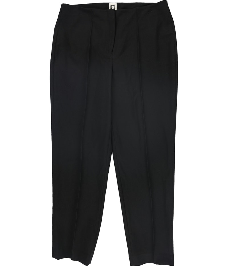 Anne Klein Womens Front Seamed Straight Leg Slacks Casual Pants in Black