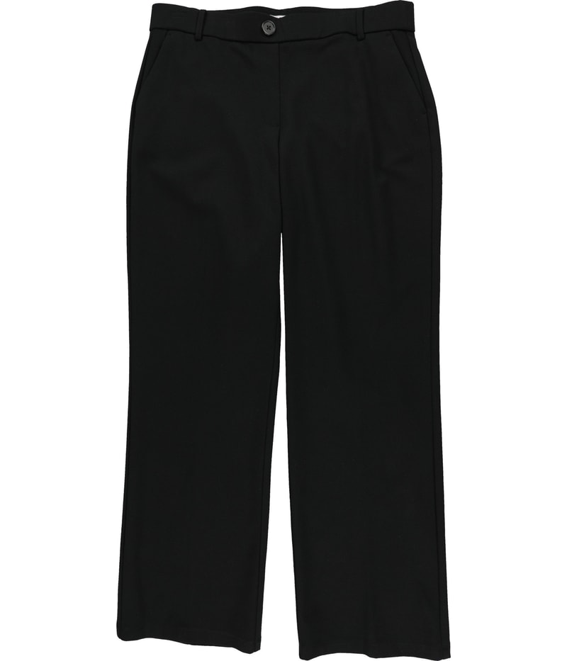 Kasper Womens Solid Wide Leg Casual Pants in Black