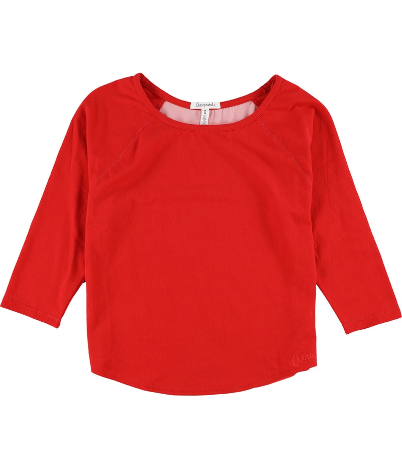 Aeropostale Womens Solid Basic T-Shirt in Red