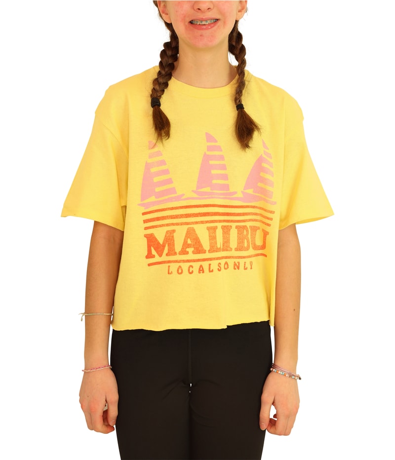 Junk Food Womens Malibu Graphic T-Shirt in Yellow