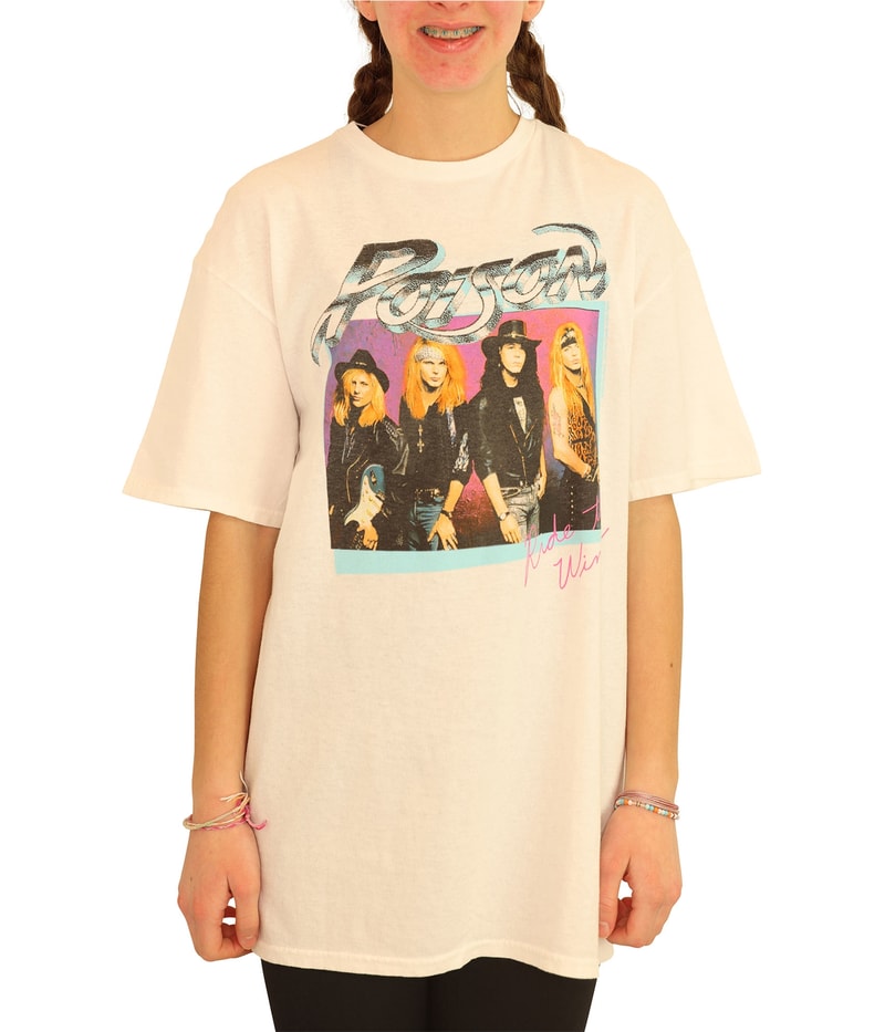Junk Food Womens Poison Ride The Wind Graphic T-Shirt in White