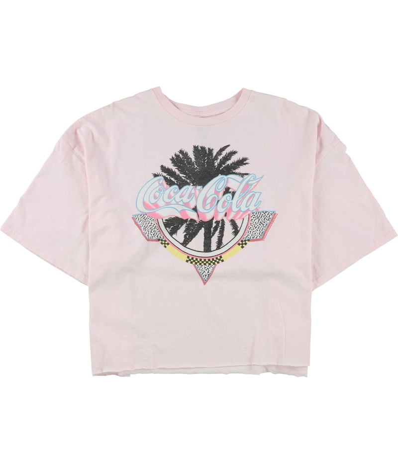 Junk Food Womens Coca Cola Cropped Graphic T-Shirt in Pink