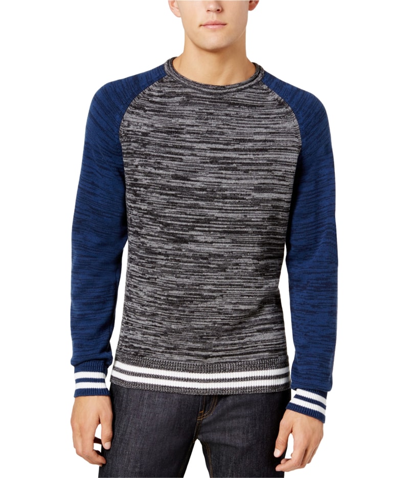 American Rag Mens Varsity Knit Sweater in Gray