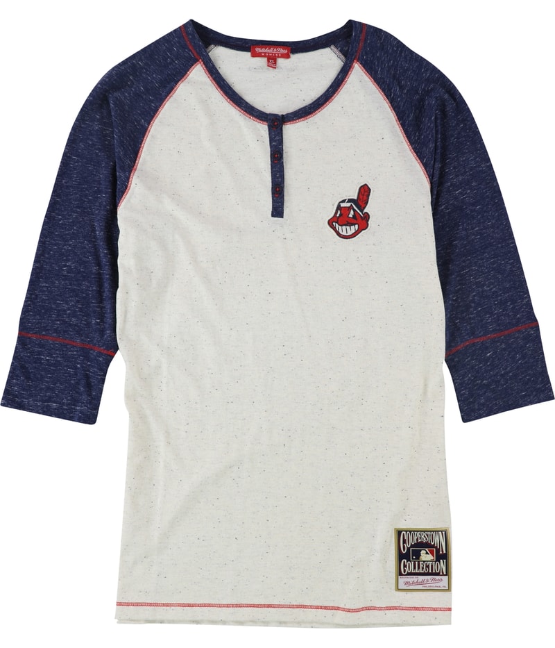 Mitchell & Ness Womens MLB Team Patch Henley Shirt in White