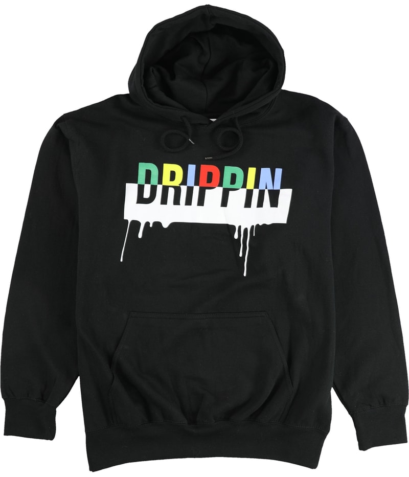 Fashion Nova Mens Drippin Hoodie Sweatshirt in Black