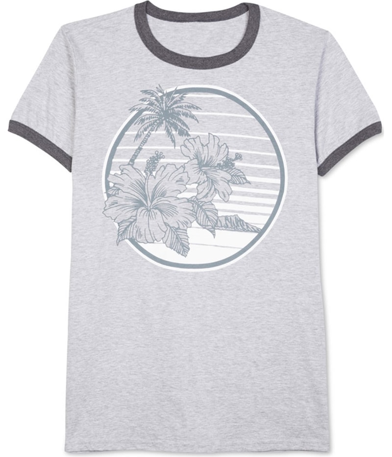 Jem Mens Palm Tree Graphic T-Shirt in Gray