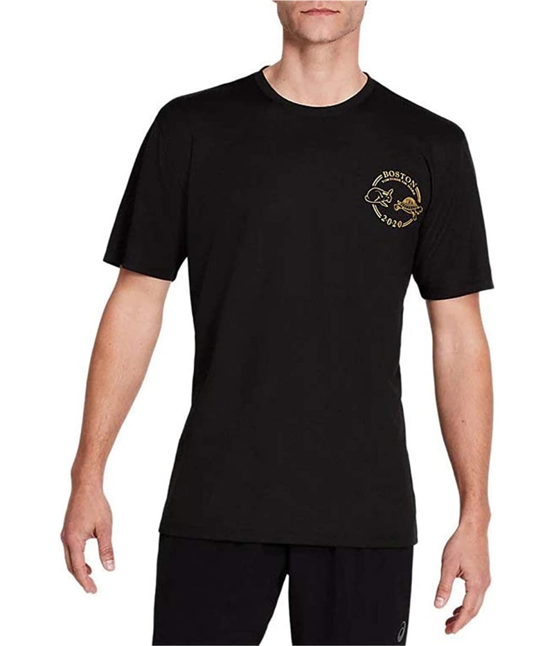 ASICS Mens Boston Tortoise or Hare 2020 Graphic T-Shirt in Black