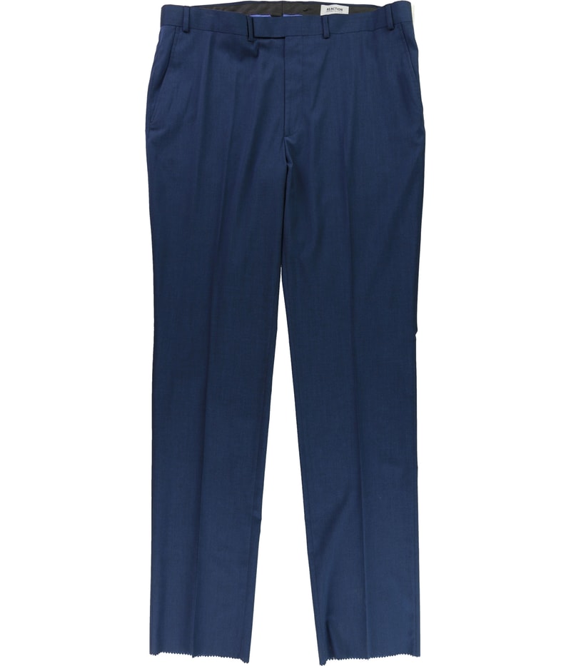 Kenneth Cole Mens Sharkskin Straight Leg Dress Pant Slacks