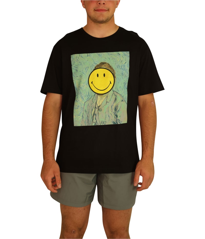 Elevenparis Mens Van Gogh Smiley Graphic T-Shirt in Black