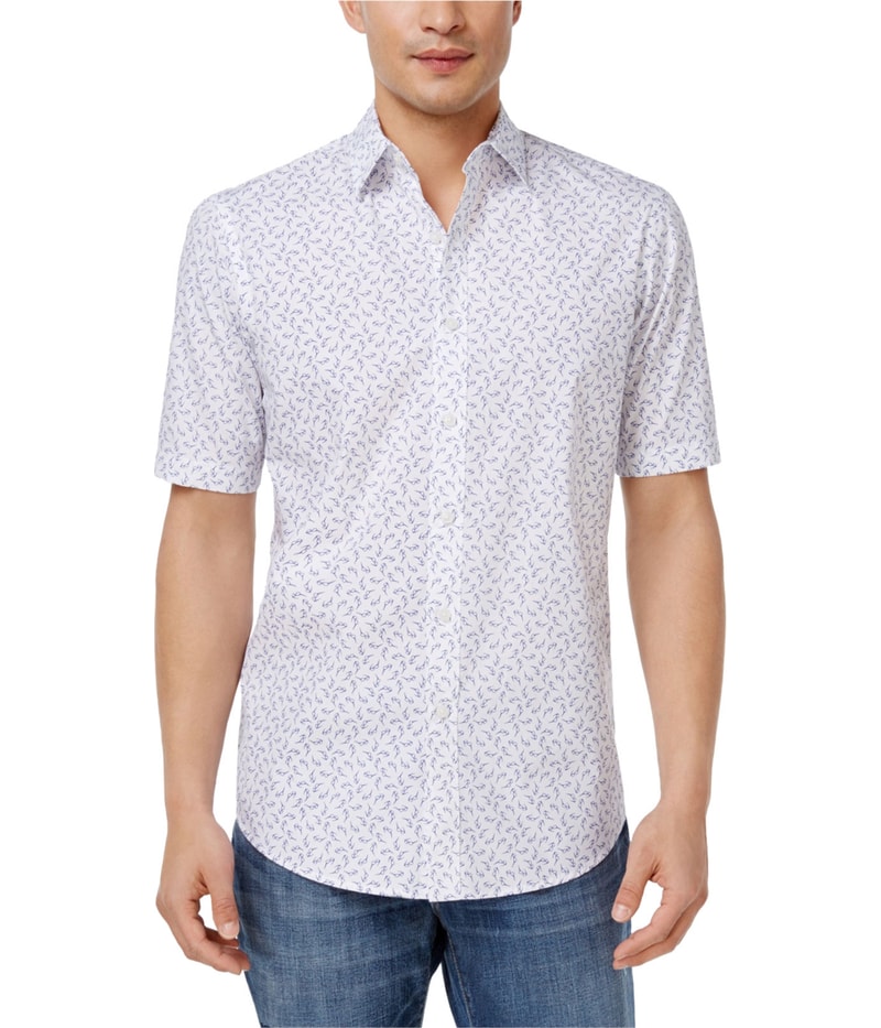 Club Room Mens Sunglass Hut Button Up Shirt in White