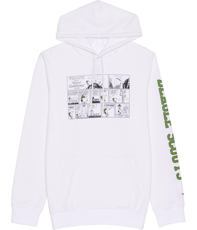 Peanuts Womens Beagle Scouts Hoodie Sweatshirt in Green and White