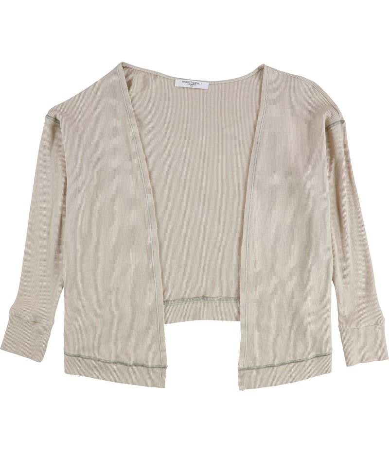 Project Social T Womens Thermal Cardigan Blouse in Brown