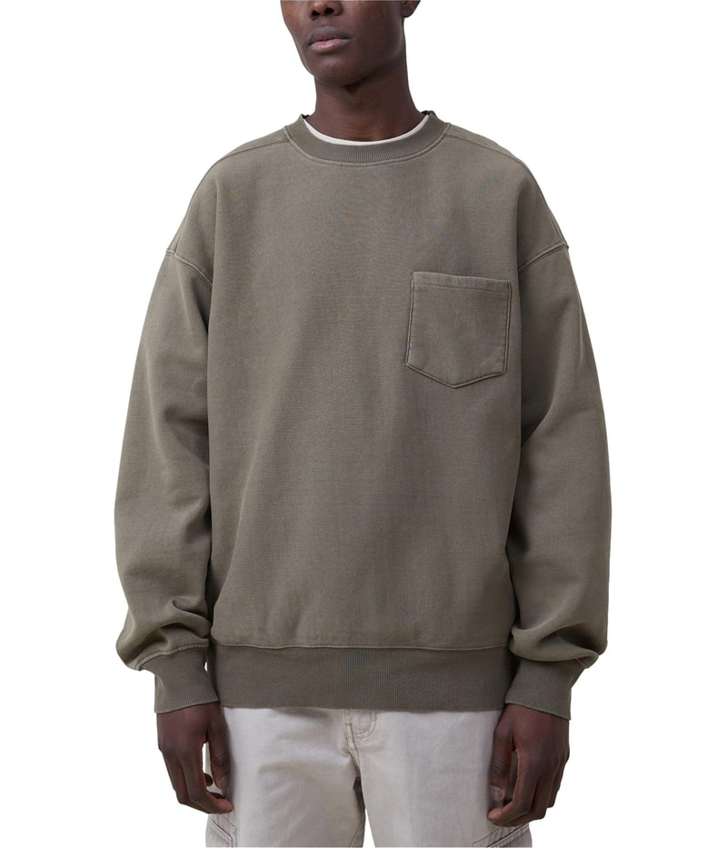 Cotton On Mens Oversized Fleece Sweatshirt in Light Brown
