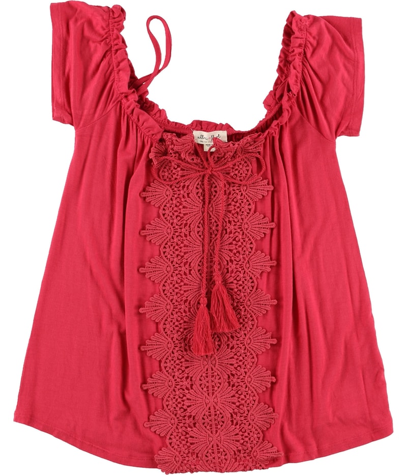Ultra Flirt Womens Crotchet Knit Blouse