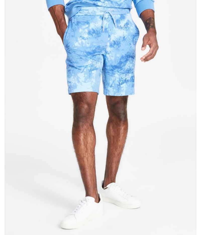 Armani Mens Dip-Dyed Casual Walking Shorts in Blue