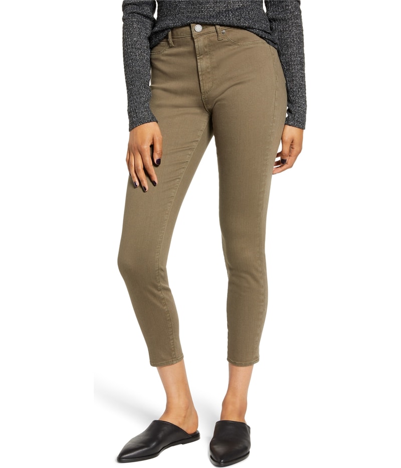 Articles of Society Womens Super Soft High Rise Regular Straight Leg Jeans in Green
