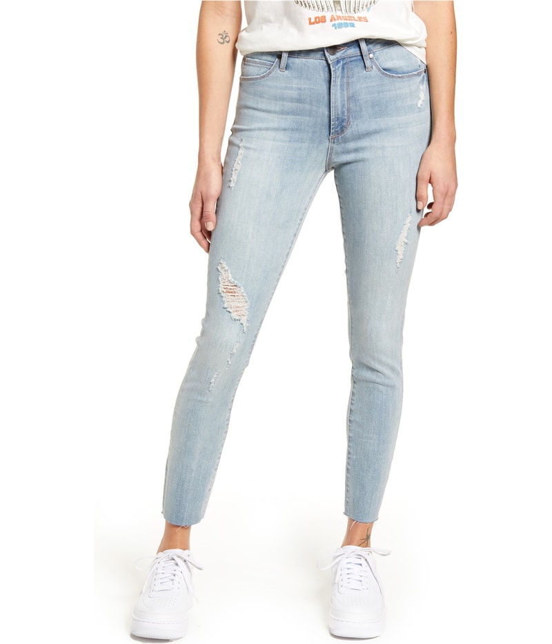 Articles of Society Womens Carly Tapered Skinny Jeans in Blue