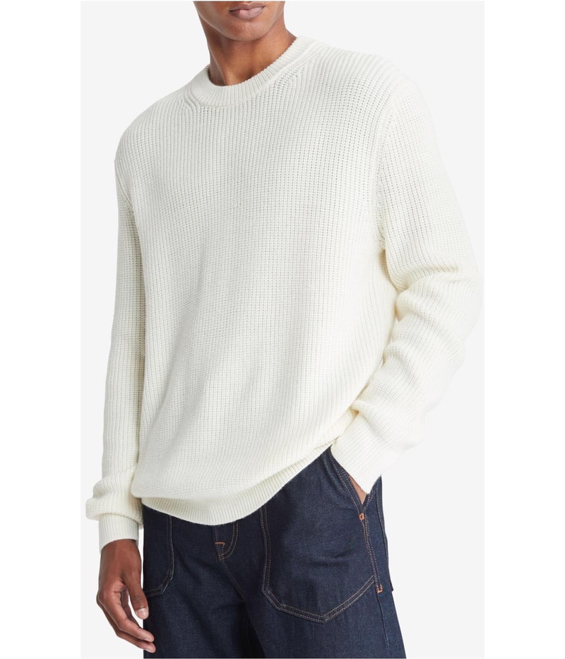 Calvin Klein Mens Ribbed Collar Knit Sweater
