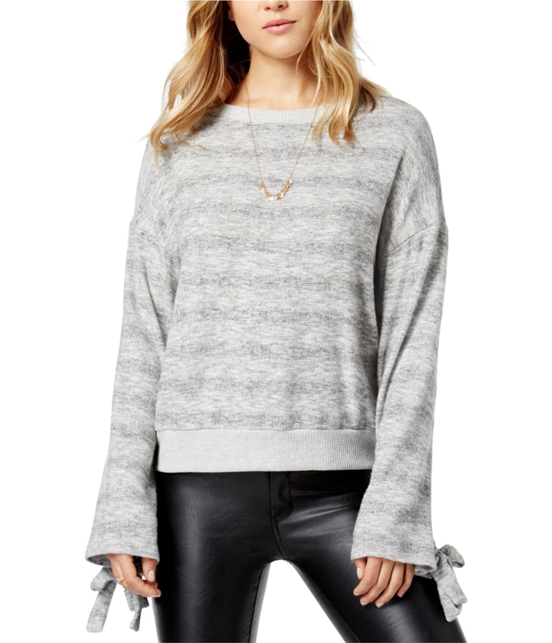 Project Social T Womens Tie-Cuff Sweatshirt in Gray