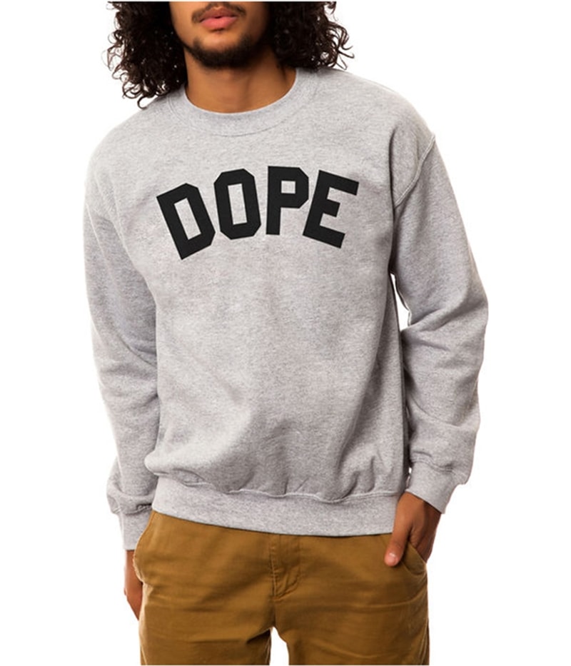 DOPE Mens The Collegiate Crewneck Sweatshirt in Heather Gray