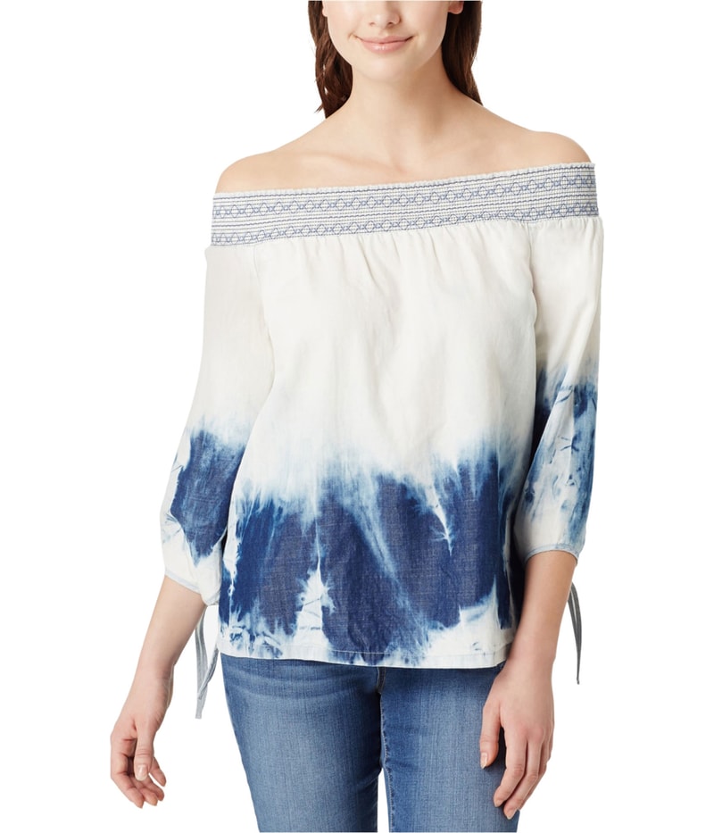 Vintage America Womens Gina Knit Blouse in Blue