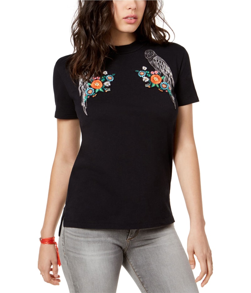 True Vintage Womens Parrot Graphic T-Shirt in Black