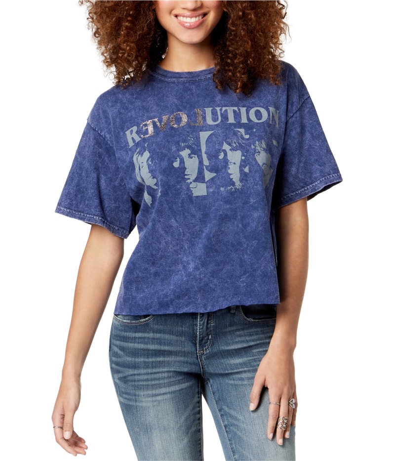 True Vintage Womens Revolution Graphic T-Shirt in Blue
