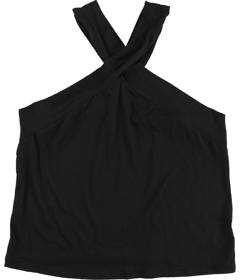 Project Social T Womens Twisted Halter Top Shirt in Black