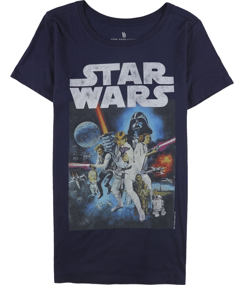 Junk Food Womens Star Wars Poster Graphic T-Shirt in Navy