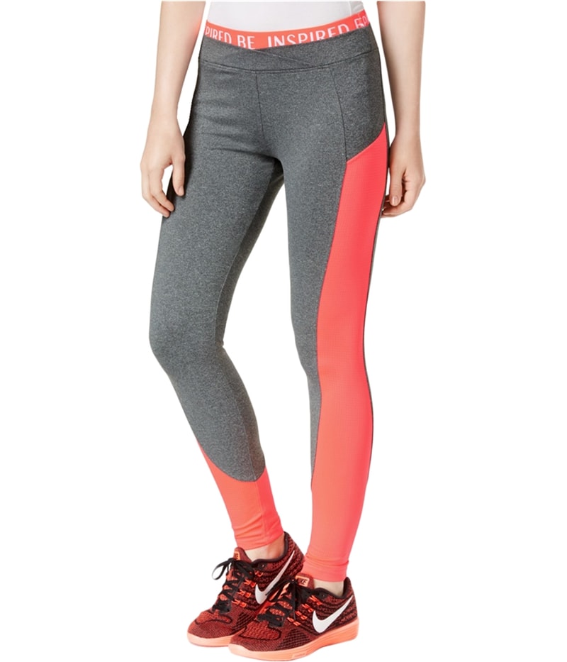 energie Womens Lola Mesh-Inset Tapered Leggings Casual Pants in Gray