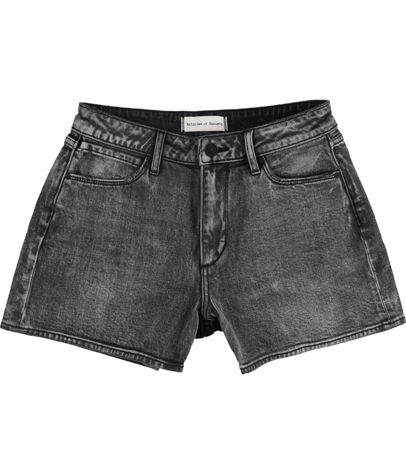 Articles of Society Womens Ziggy High Rise Casual Denim Shorts in Black