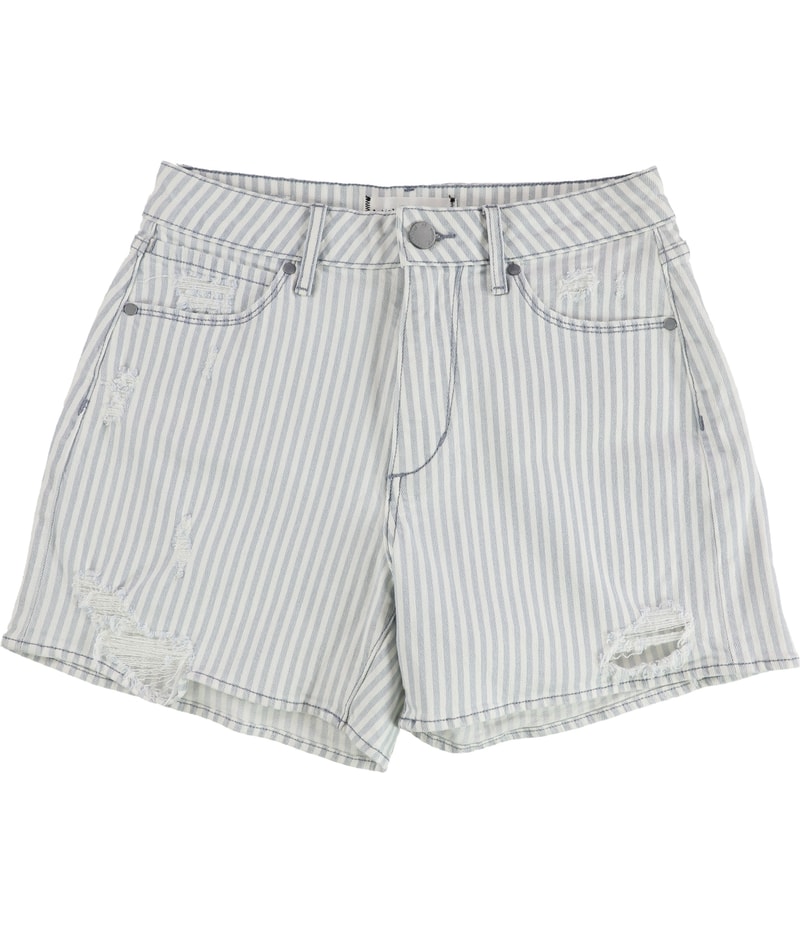 Articles of Society Womens Ziggy Striped Casual Denim Shorts in Blue