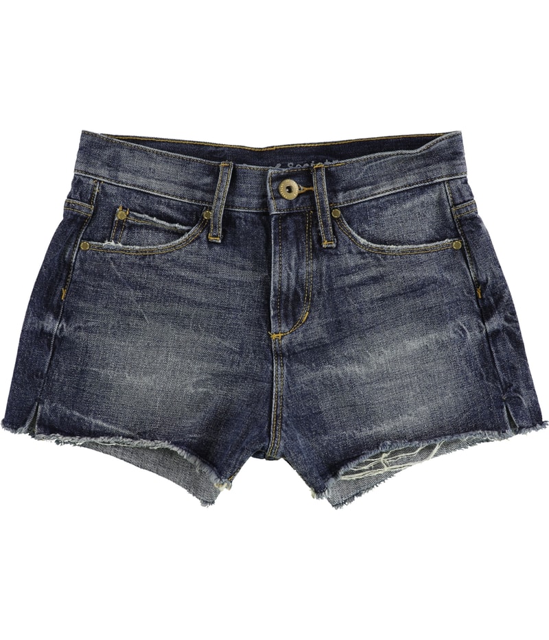 Articles of Society Womens Distressed Casual Denim Shorts in Blue