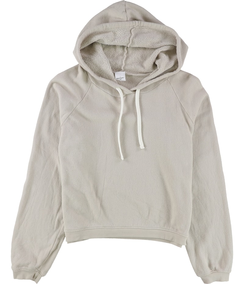 Project Social T Womens Cropped Hoodie Sweatshirt in Beige