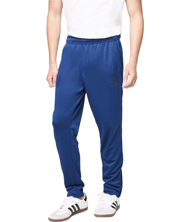 Aeropostale Womens Zip Ankle Straight Leg Relaxed Track Athletic Pants in Blue