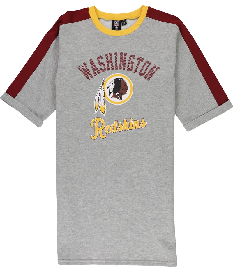 G-III Sports Womens Washington Redskins Shirt Dress in Gray