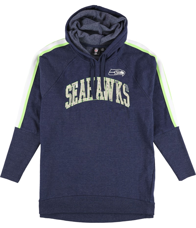 G-III Sports Womens Seattle Seahawks Sequins Hoodie Sweatshirt in Blue
