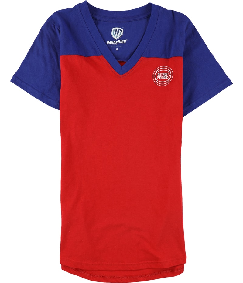 Hands High Womens Detroit Pistons Graphic T-Shirt in Red