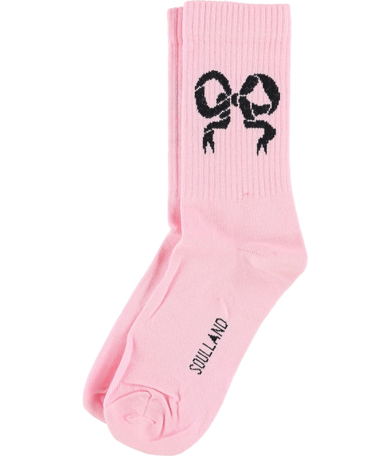 Soulland Womens Ribbon Tennis Midweight Socks in Rose
