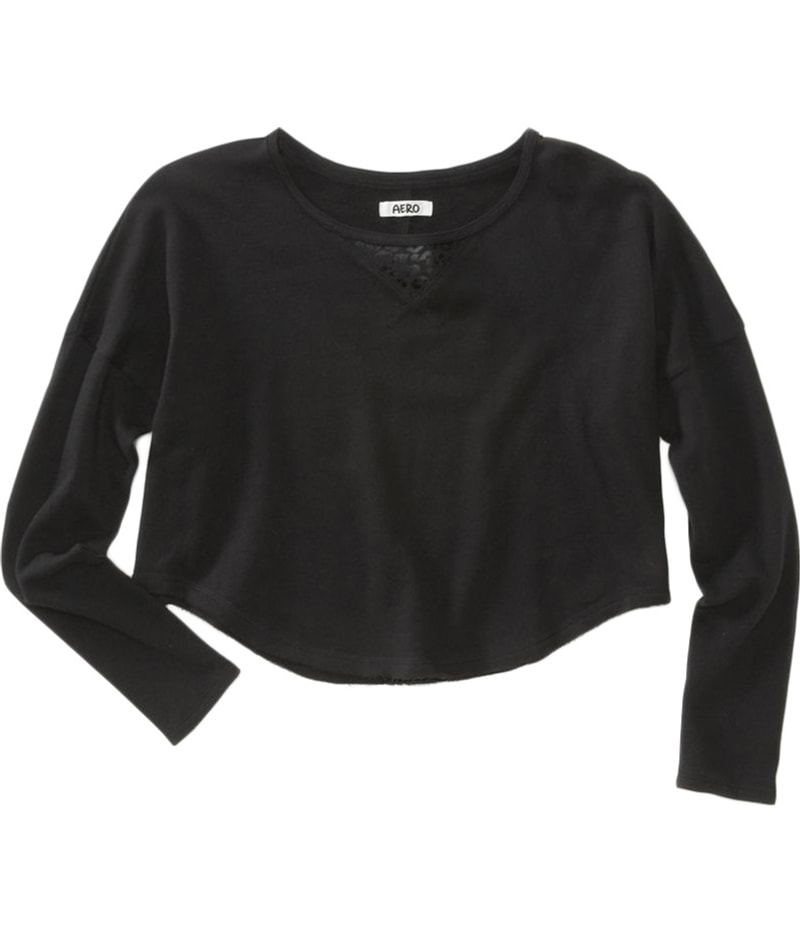 Aeropostale Womens Cropped Animal Print Knit Sweater