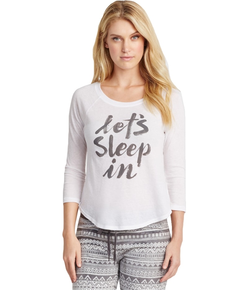 Aeropostale Womens Let’s Sleep In Pajama Sleep T-shirt in White
