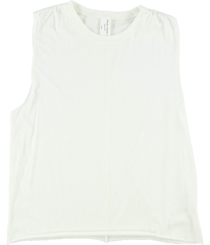 Project Social T Womens Solid Muscle Tank Top in White