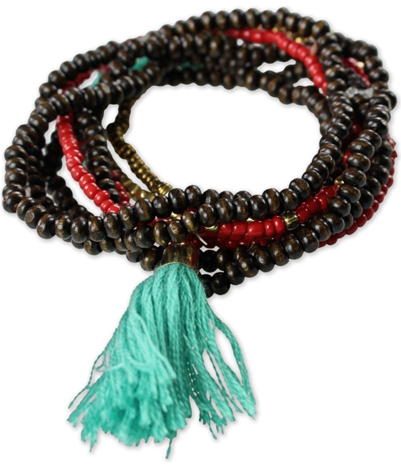 Aeropostale Womens Beaded Set Stretch Bracelet in Brown