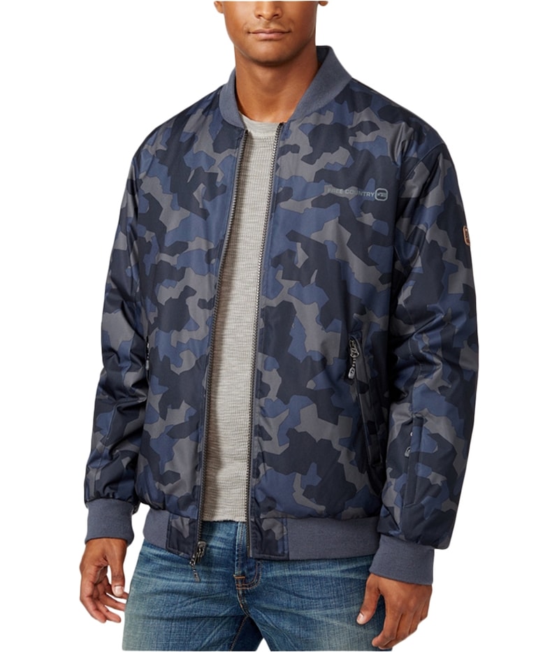 Free Country Mens Reversible Camo Bomber Jacket in Brown